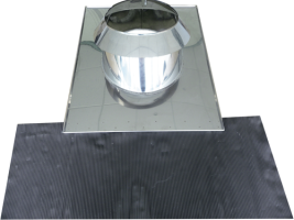 Solin inox avec bavette plomb + larmier 3CEp concentrique