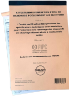 Attestation d'entretien et de ramonage